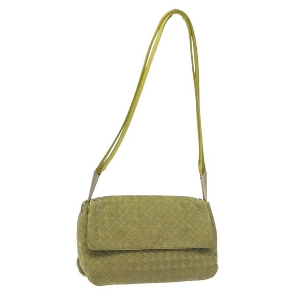 Bottega Veneta Handbags - BOTTEGA VENETA INTRECCIATO Shoulder Bag Nylon Green Auth 128679